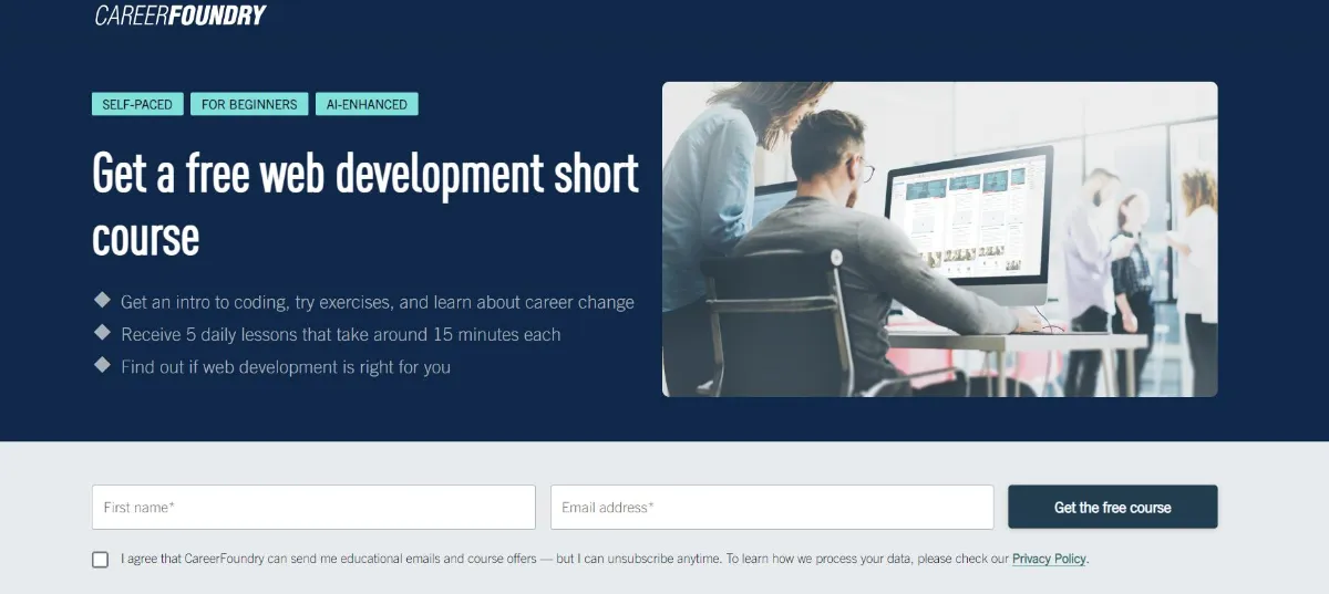 عکس سایت CareerFoundry