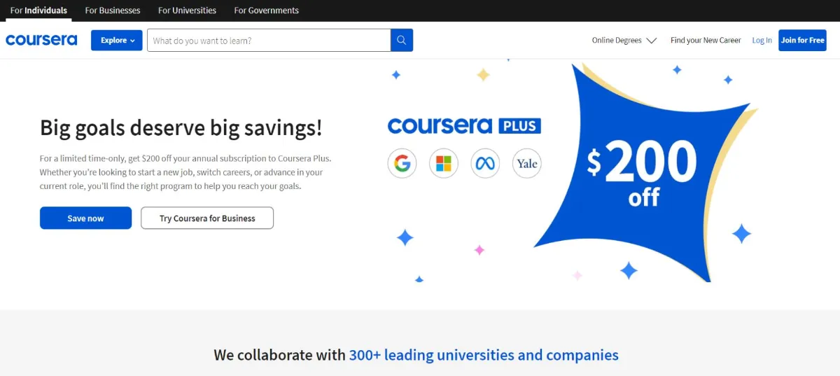 عکس صفحه اول سایت CareerFoundry